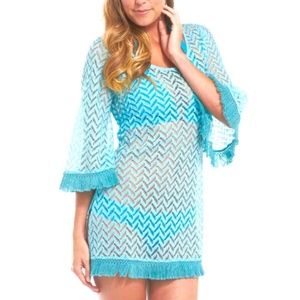 Pink Marilee Fringe-Hem Cover